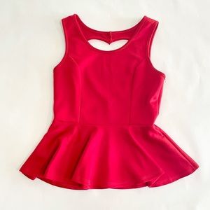 Wet Seal Peplum Ruffled Heart Tank Red Size Large